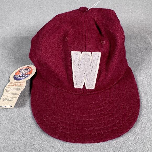 NEW Ebbets Field Flannels W Hat Cap Vintage WSU Washington State 7 1/4 Baseball - Picture 1 of 12